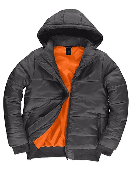 B&C COLLECTION - Men´s Jacket Superhood - Dark Grey (Solid), Neon Orange